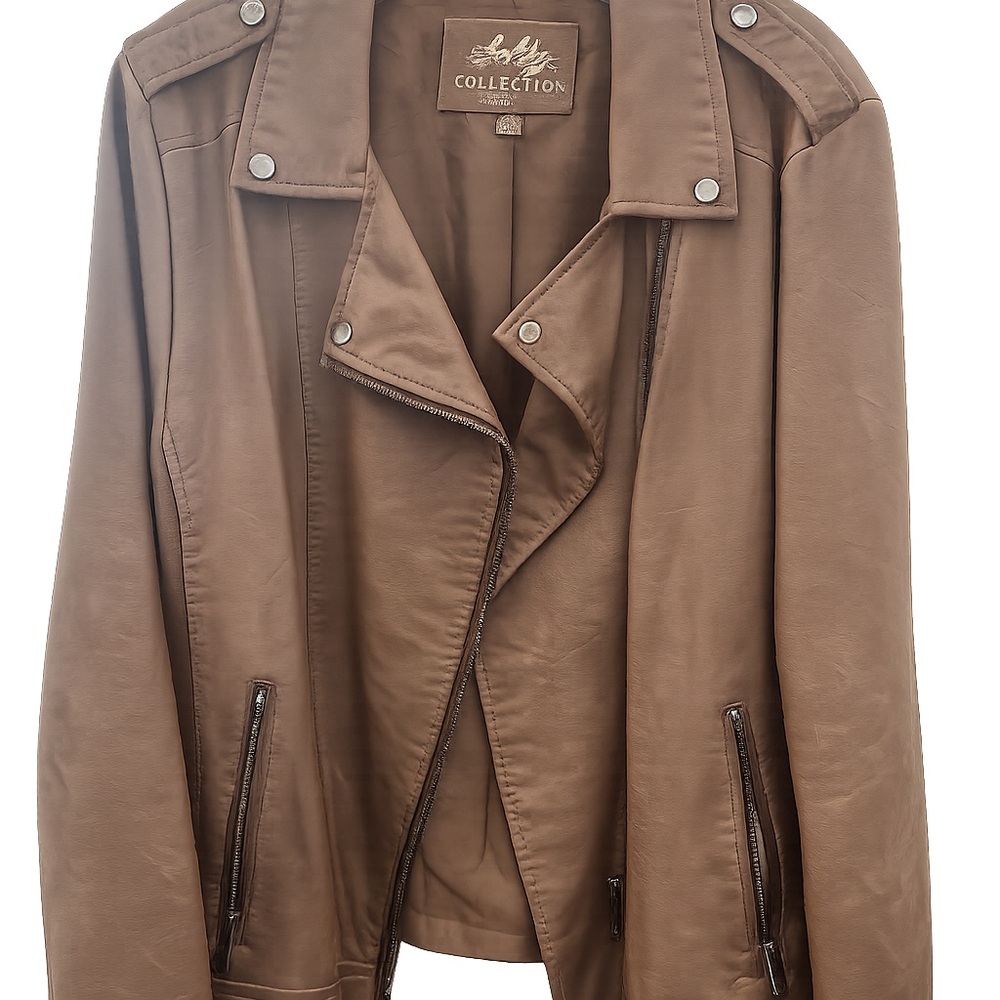 Brown Faux Leather Jacket